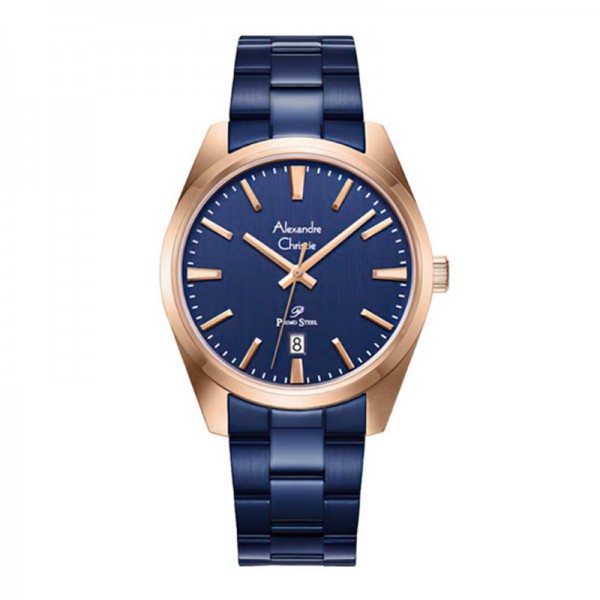 Alexandre Christie AC 1035 Rosegold Blue Steel Man MDBURBU